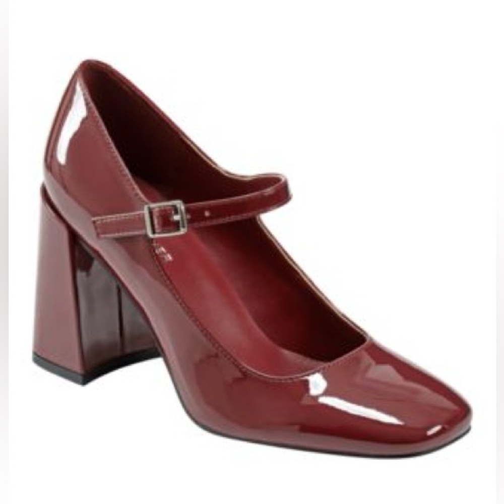 Marc Fisher Red Charin Mary Jane Block Heel Dress Pumps Size 6 Preppy Academia